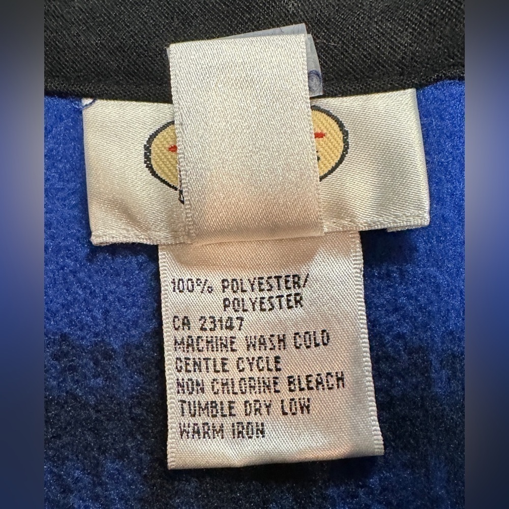 Talbots Women’s Size S Fleece Full Zip Jacket Med Blue & Black Checkered Plaid - Picture 7 of 7
